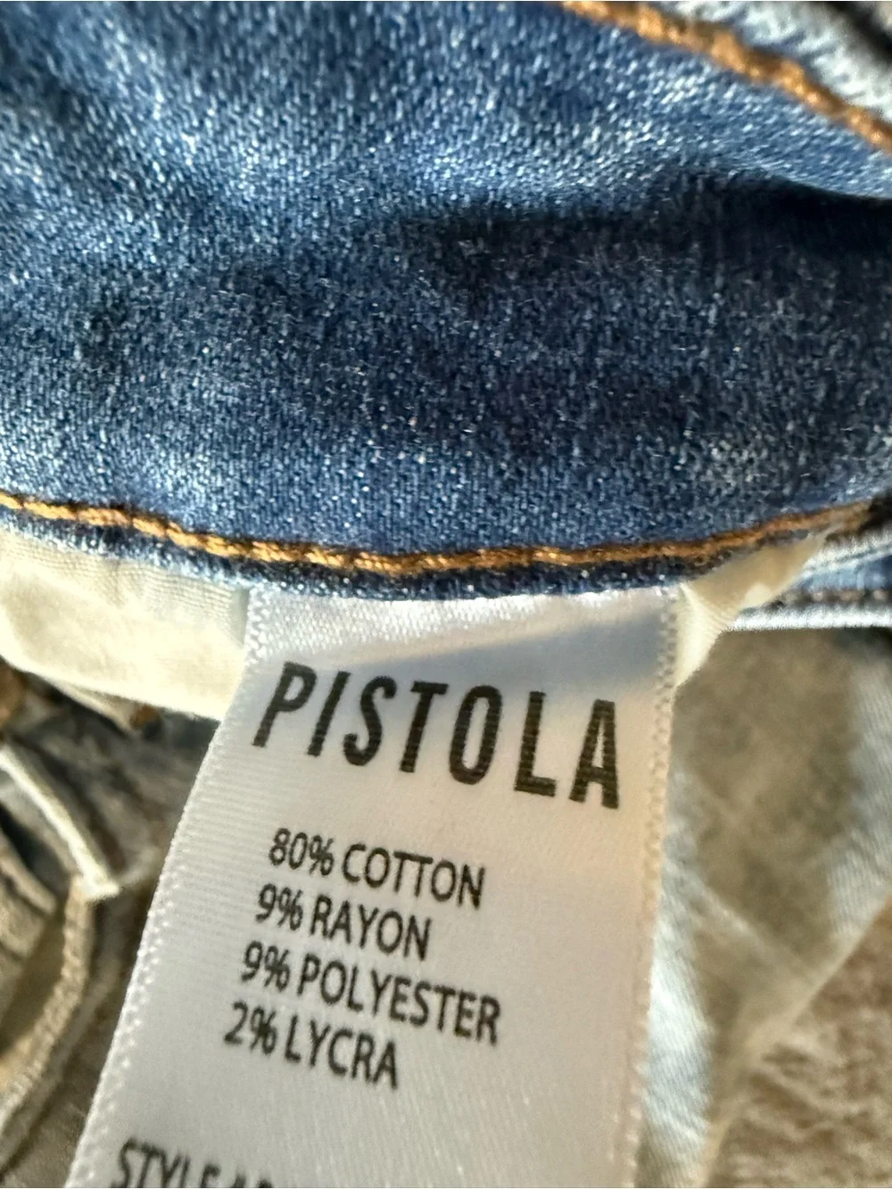 Pistola Light Blue Denim distressed Raw Hem Jeans